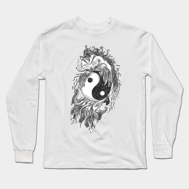 Yin Yang Koi Balance Long Sleeve T-Shirt by hybridgothica